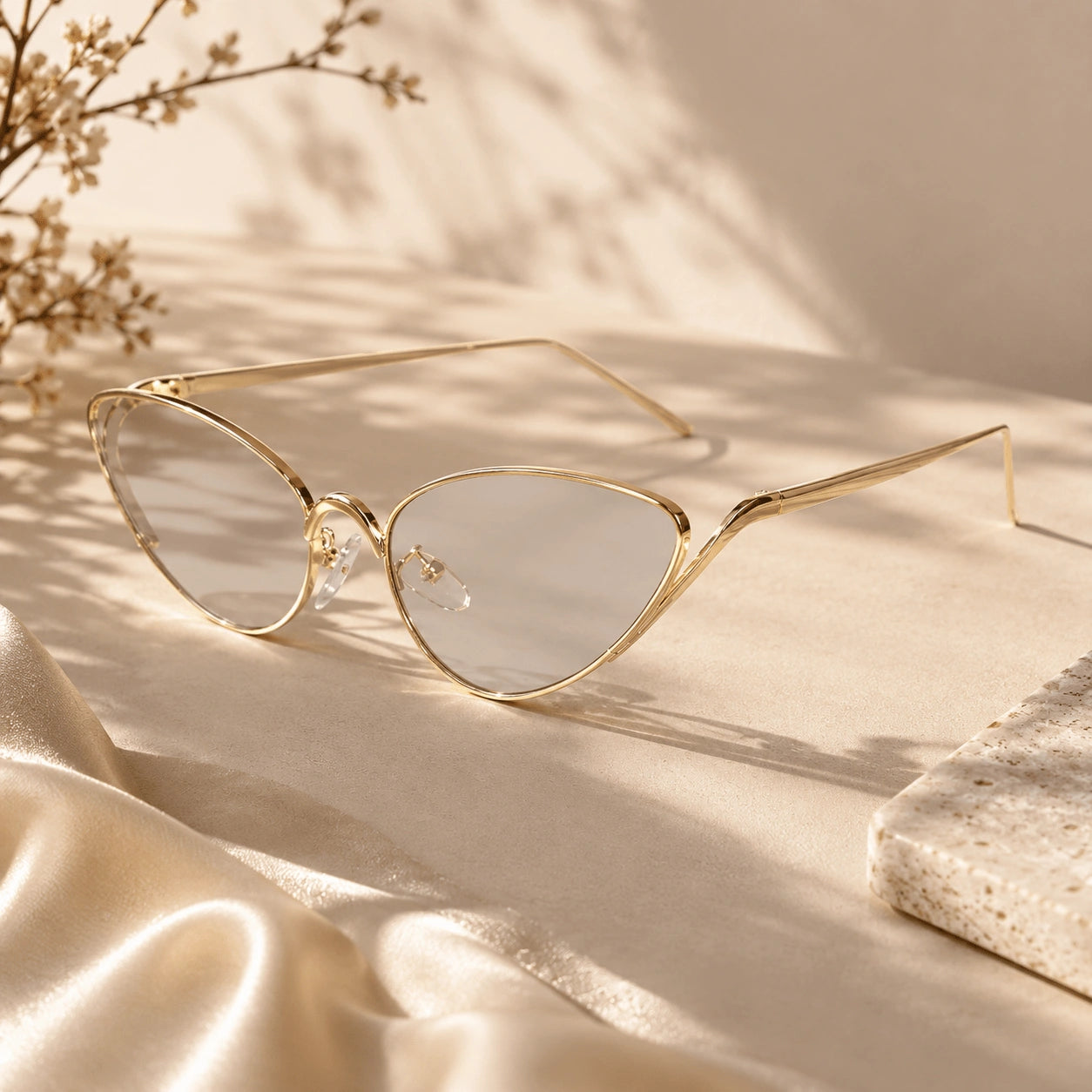 Golden Cateye Sunglasses for Women ELS2026S020-BRN
