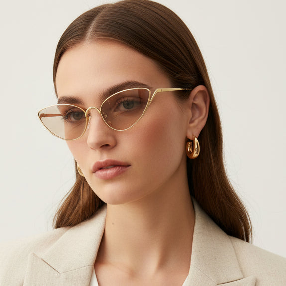 Golden Cateye Sunglasses for Women ELS2026S020-BRN