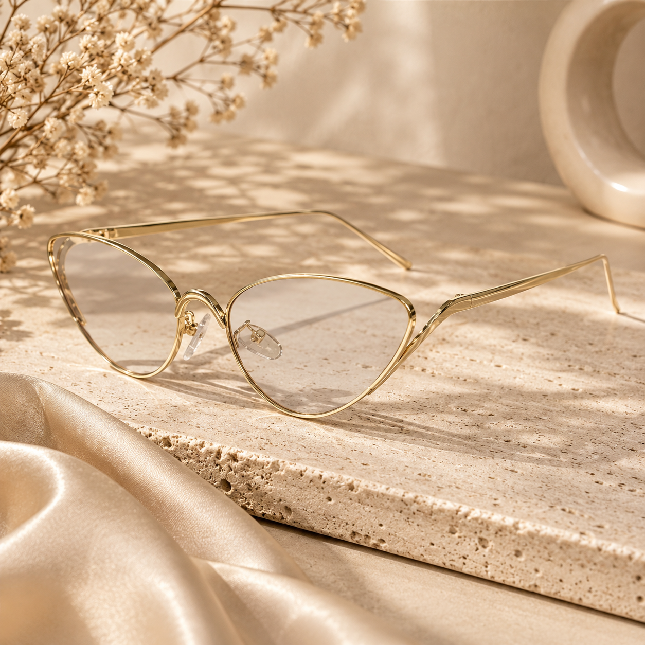 Golden Cateye Sunglasses for Women ELS2026S020-BRN