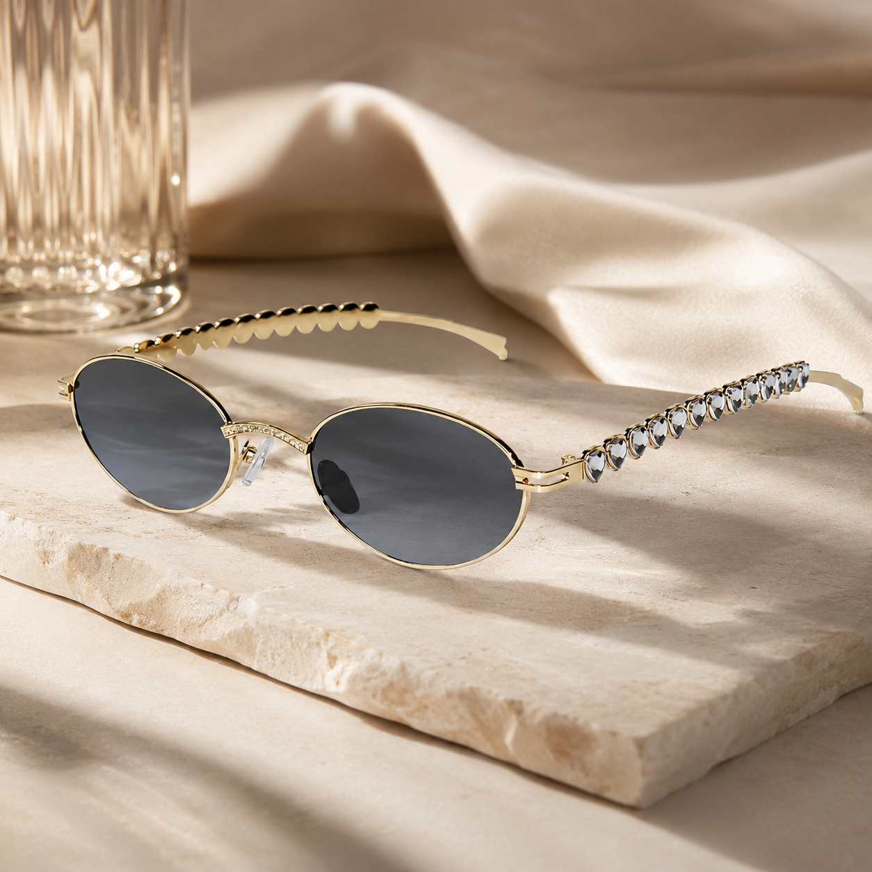 Golden Oval Sunglasses for Women ELS2026S023-BLK