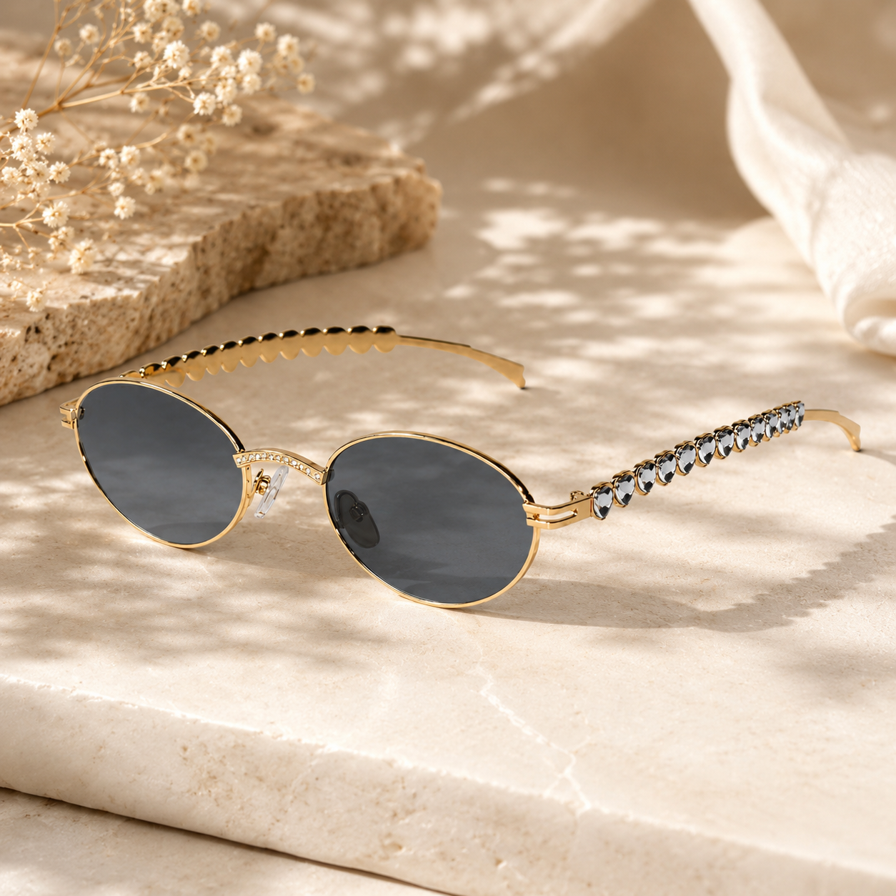 Golden Oval Sunglasses for Women ELS2026S023-BLK