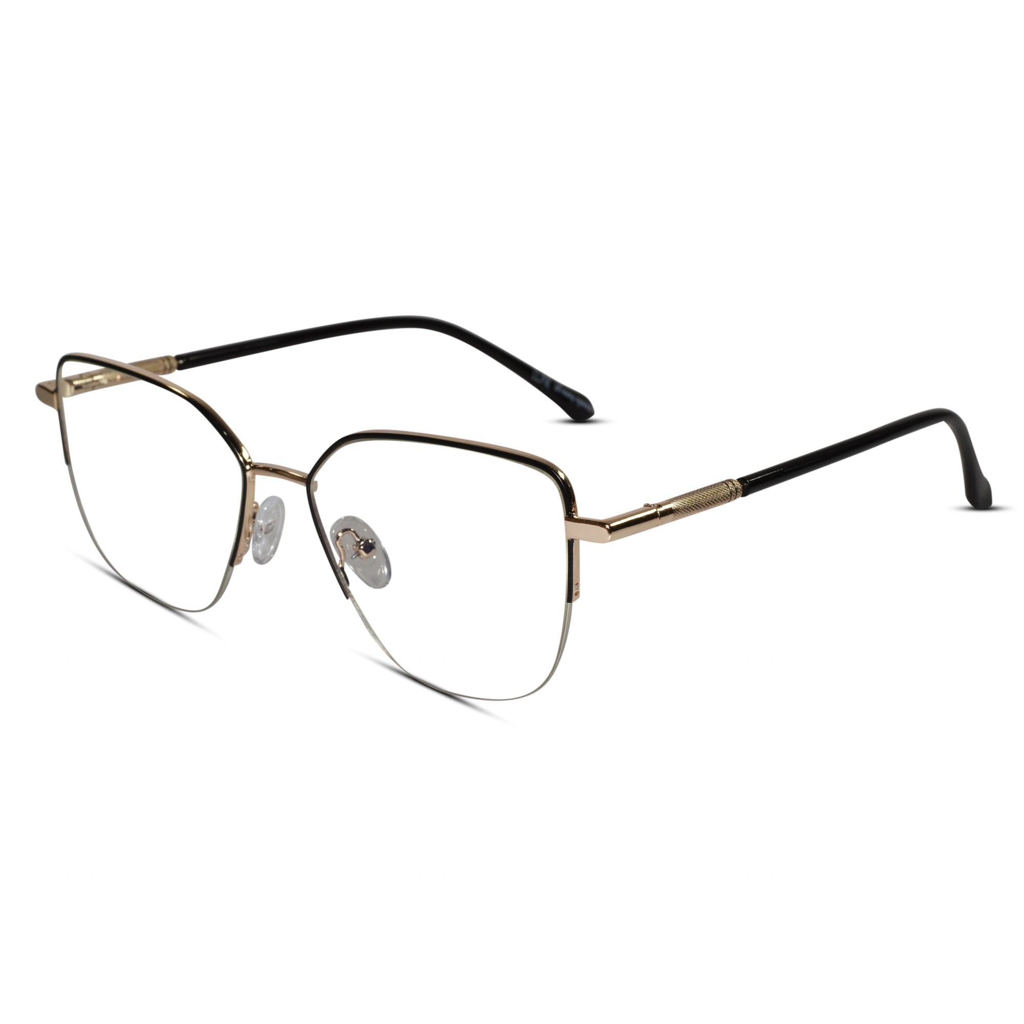 Golden Semi Frame Cateye Computer Glasses LKE26067-GOLDEN