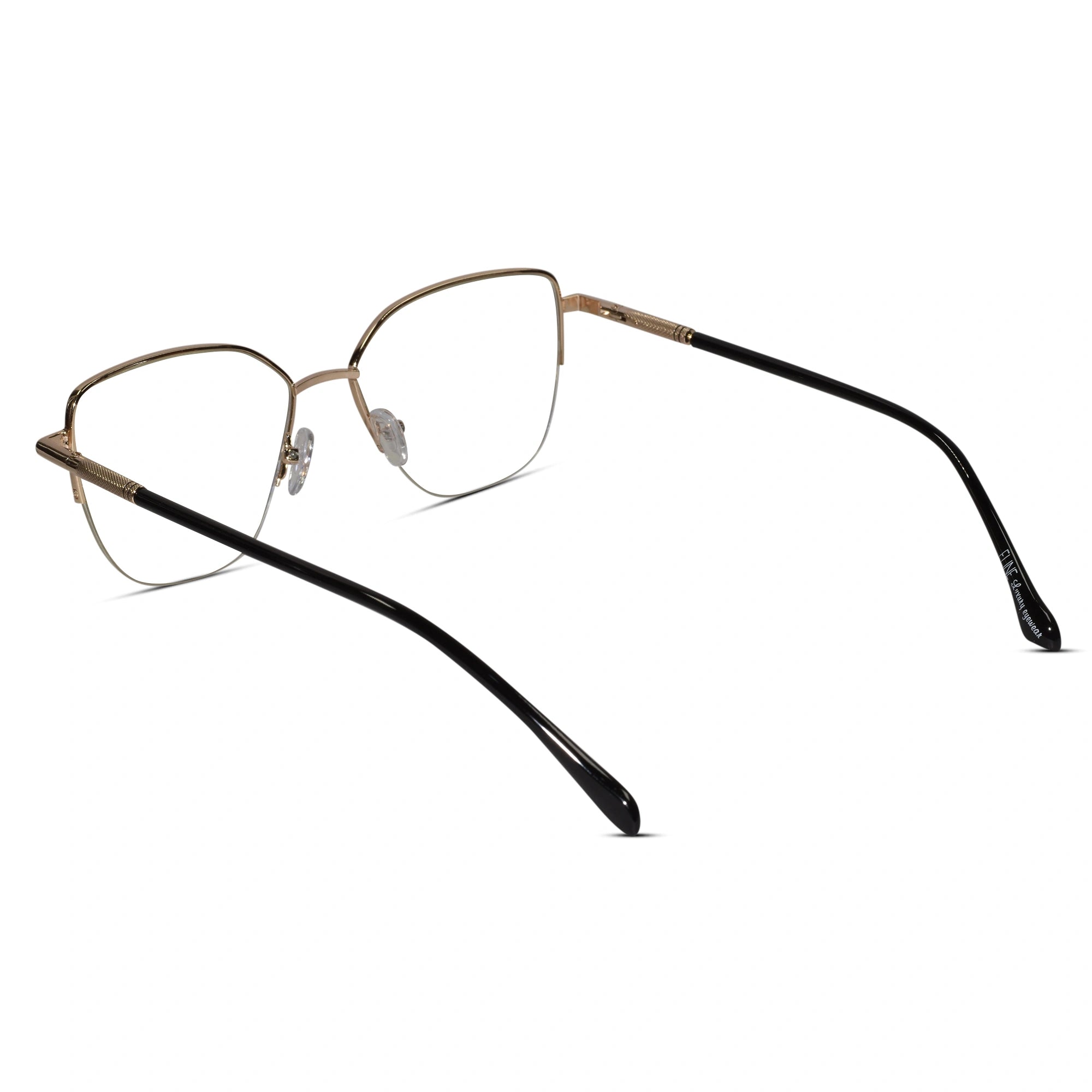 Golden Semi Frame Cateye Computer Glasses LKE26067-GOLDEN