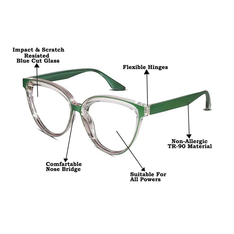 Orange Cat eye Computer glasses For Women