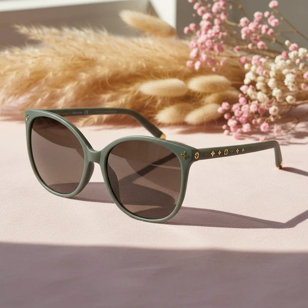 Green Cateye Sunglasses For Women ELS2243-GRN