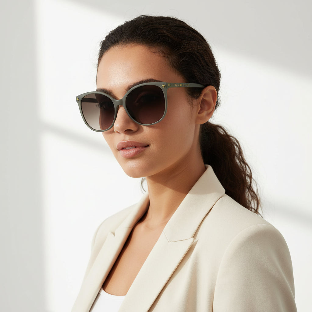 Green Cateye Sunglasses For Women ELS2243-GRN