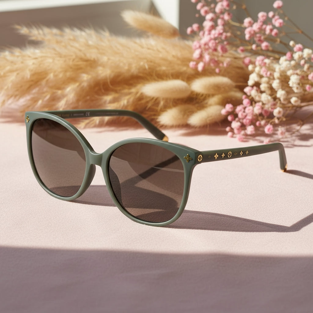 Green Cateye Sunglasses For Women ELS2243-GRN