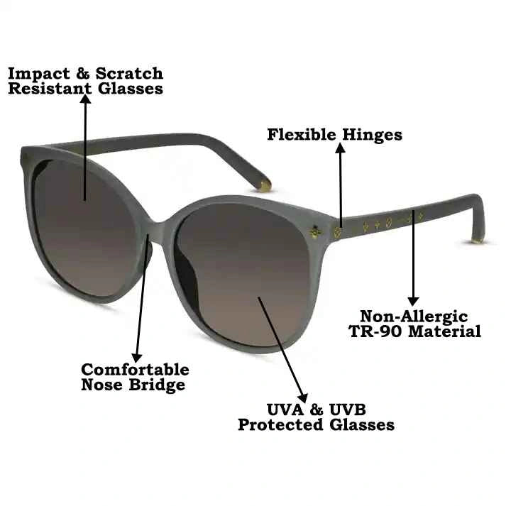 Green Cateye Sunglasses For Women ELS2243-GRN