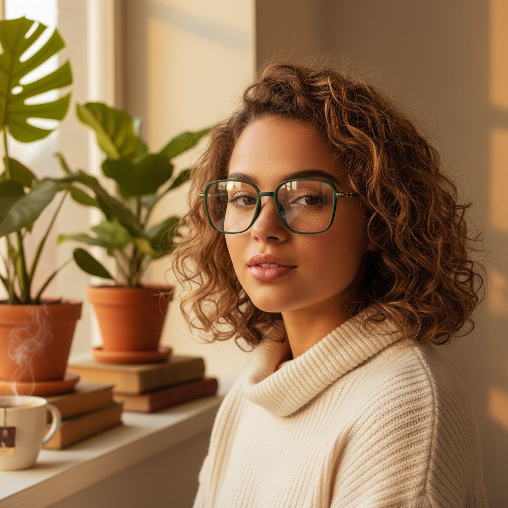 Green Wayfarer Eyeglasses men & women LKE20098-GRN