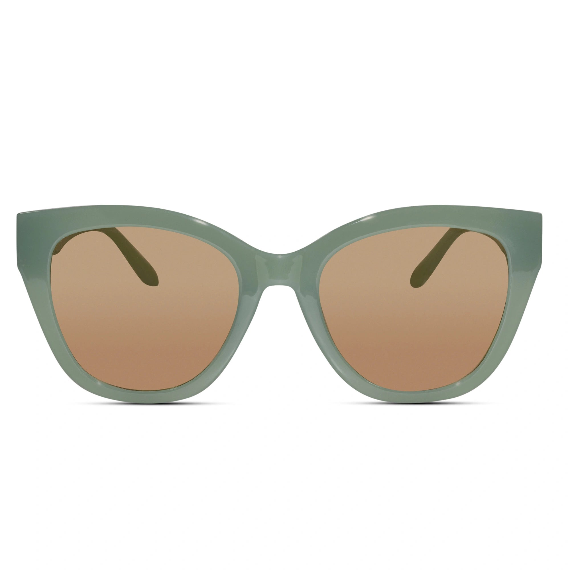 Green with Brown Lenses Cateye Sunglasses For Women LKS2414-GRN