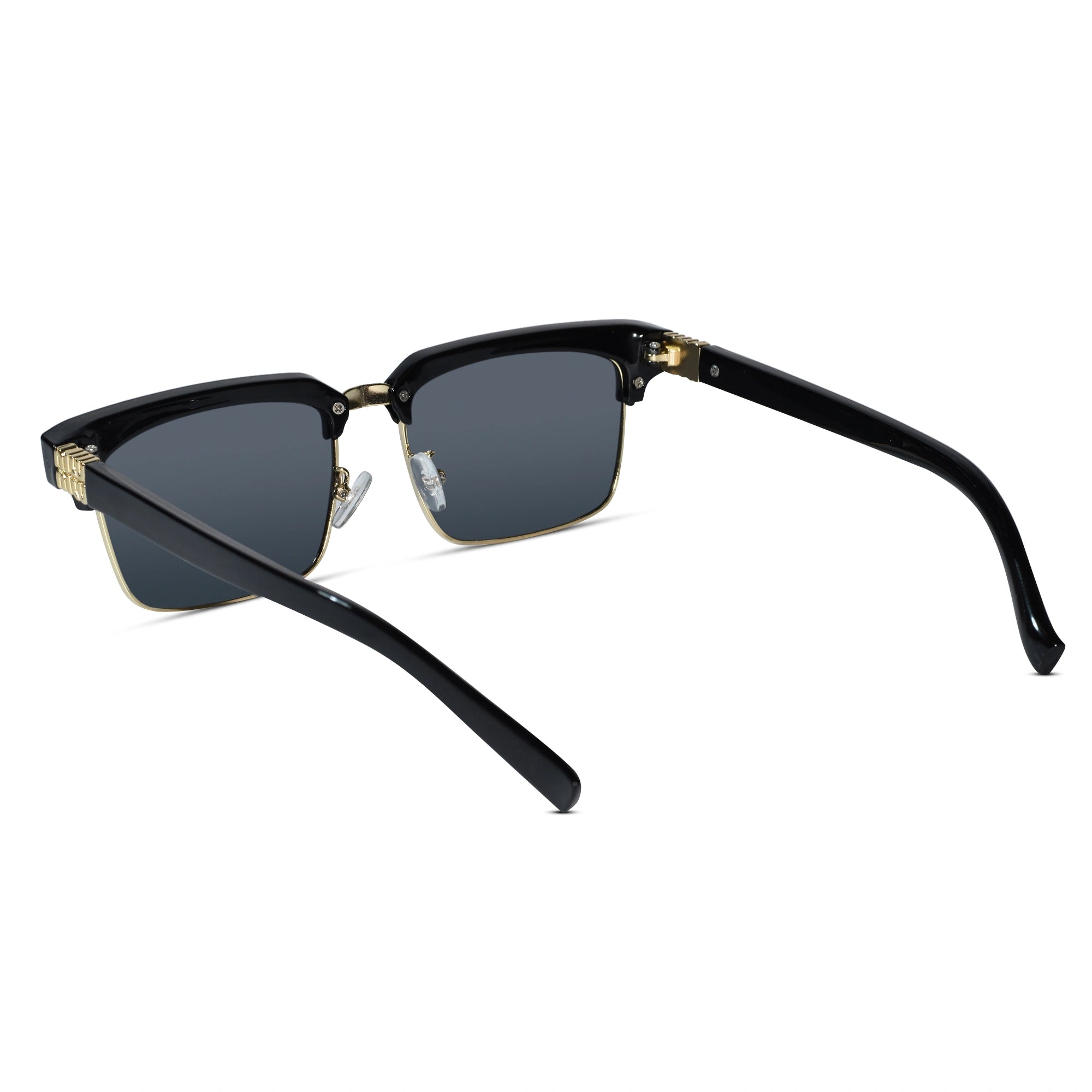 Half Frame Black Gold Sunglasses for Men ELS2026S014-BLK