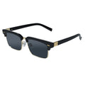 Half Frame Black Gold Sunglasses for Men ELS2026S014-BLK