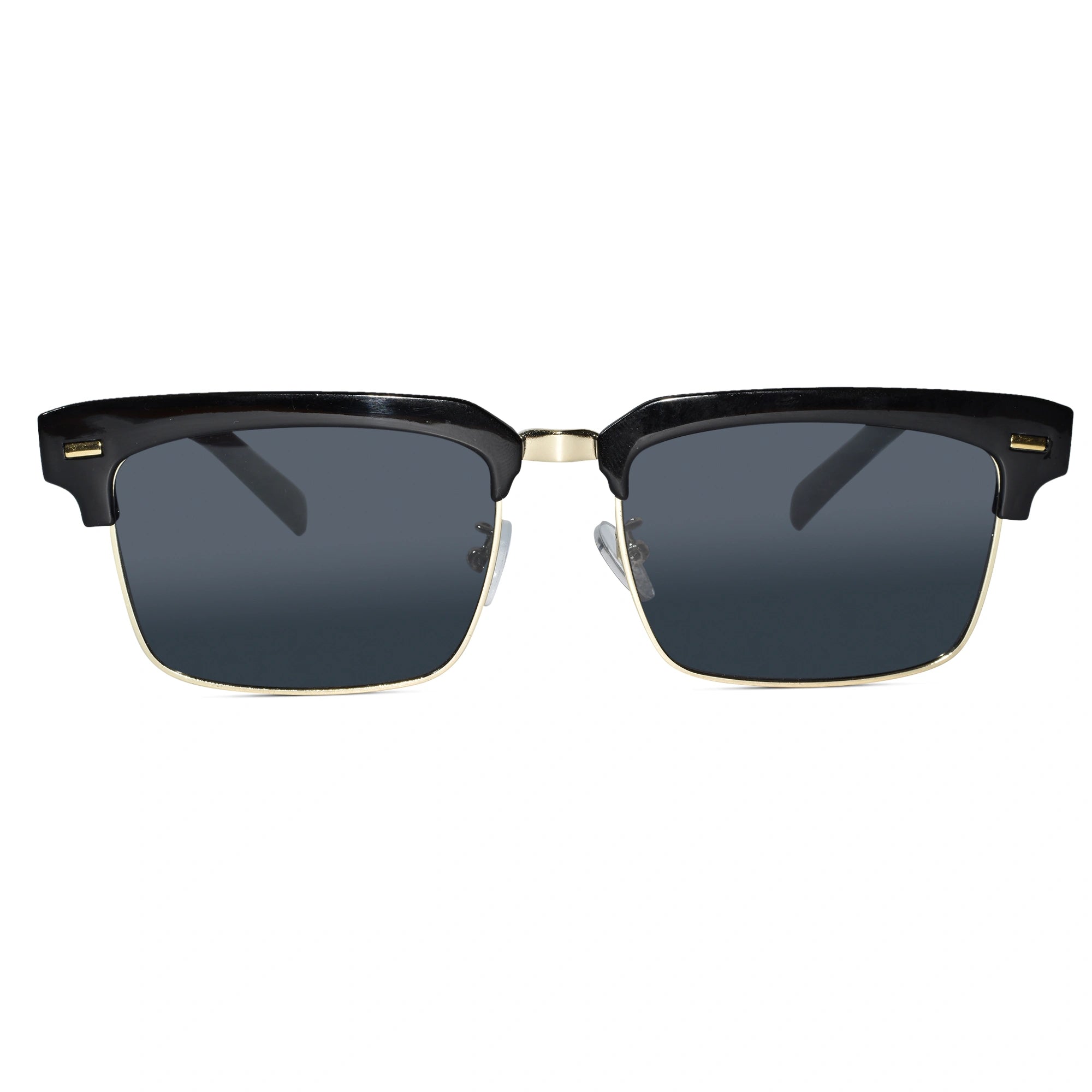 Half Frame Black Gold Sunglasses for Men ELS2026S014-BLK