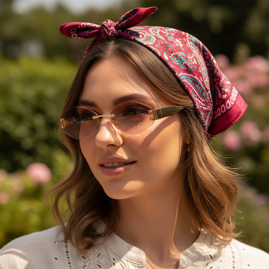 Hexa Gold Pink Rimless Sunglasses ELS003-PNK