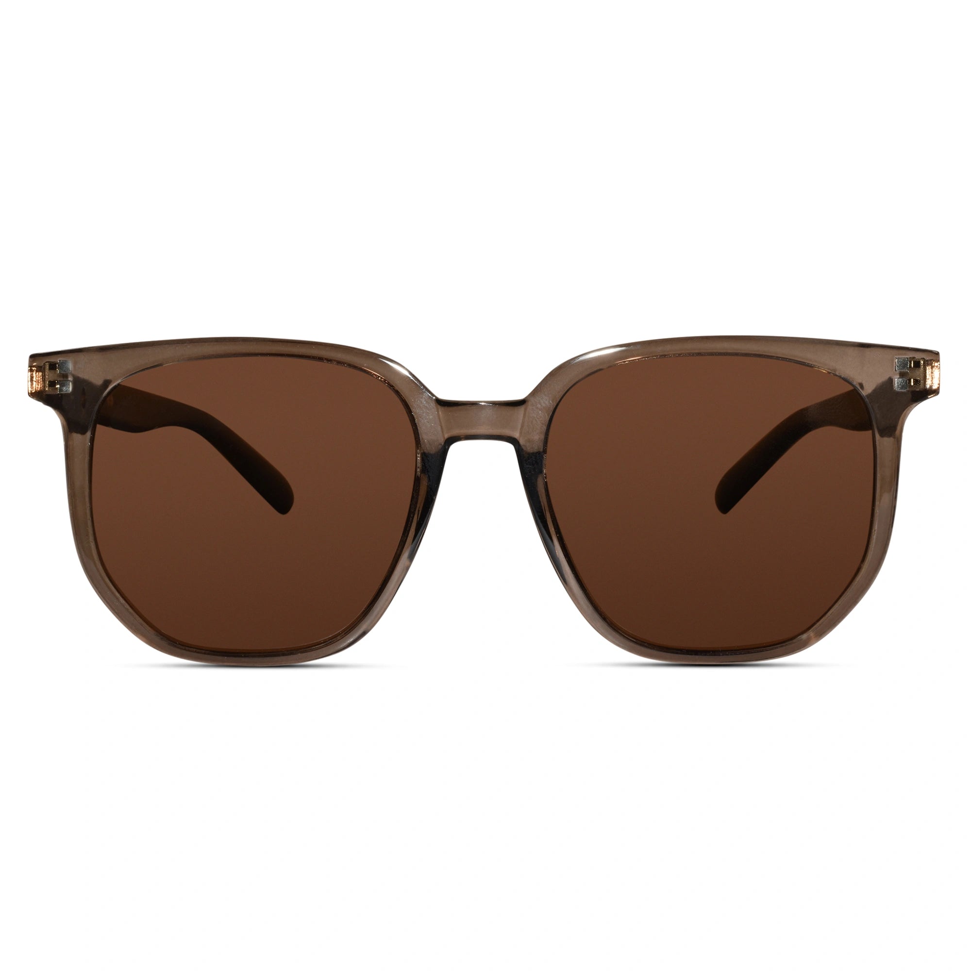 Hexagonal Brown Sunglasses For men LKS3591-BRN