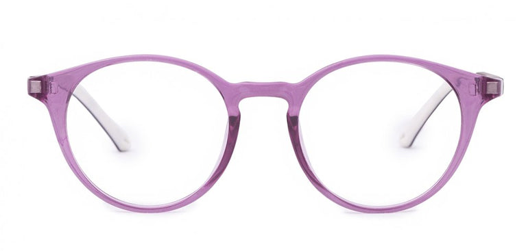 Crystal Purple Full Rim Round Clip on Eyeglasses ( 8-12 Yrs )