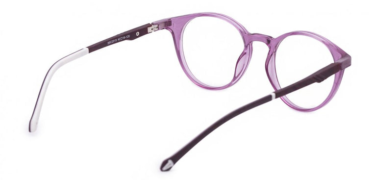 Crystal Purple Full Rim Round Clip on Eyeglasses ( 8-12 Yrs )