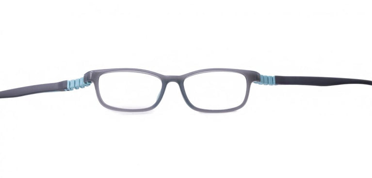 Grey Full Rim Rectangle flexible Clip on Eyeglasses ( 8-12 Yrs )