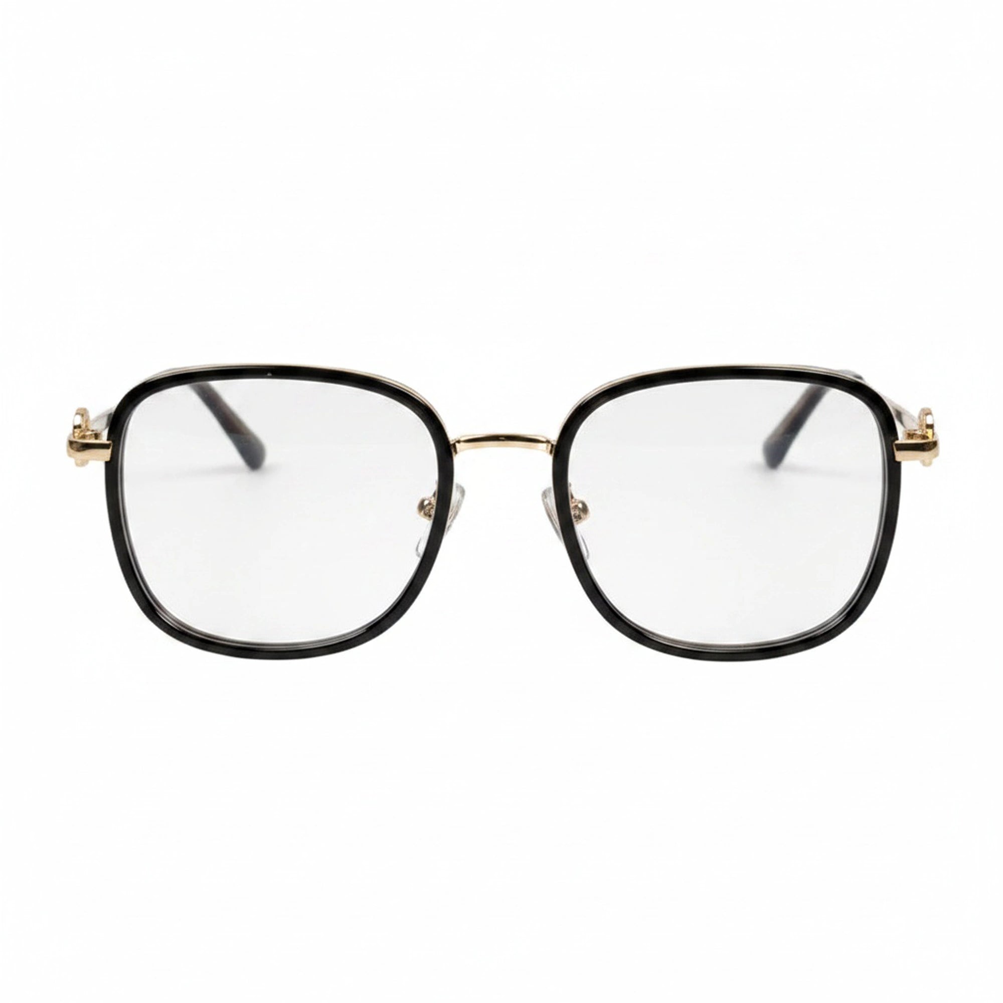 Designer Gold Square Metal Eyeglasses For Women LKE2312-BLK
