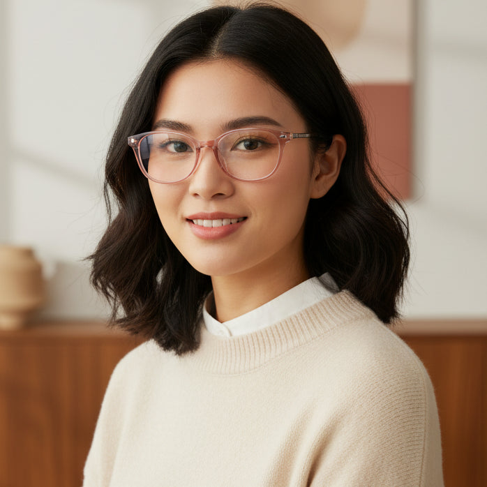 Pink Cateye Eyeglasses for women LKE52002-PINK