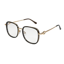 Designer Gold Square Metal Eyeglasses For Women