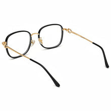 Designer Gold Square Metal Eyeglasses For Women