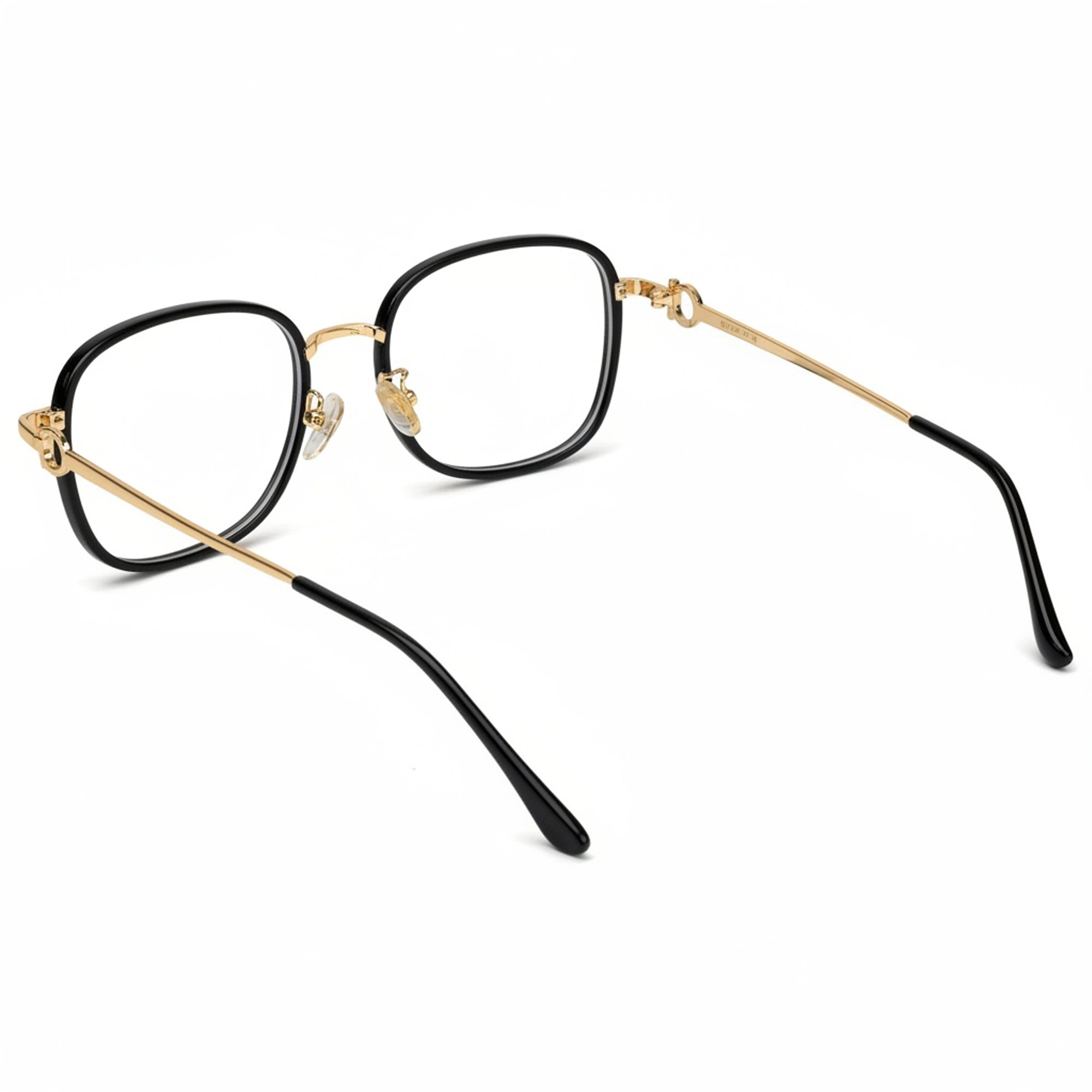 Designer Gold Square Metal Eyeglasses For Women LKE2312-BLK