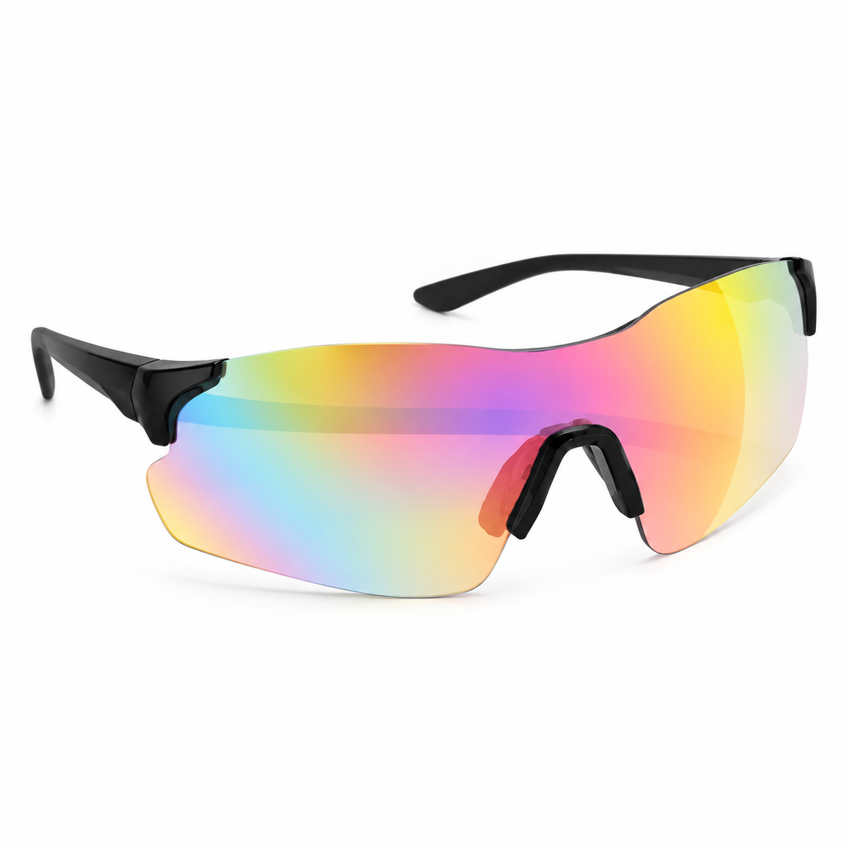 Photochromic Reflector Sports Sunglasses For Men LKS20836-BLK