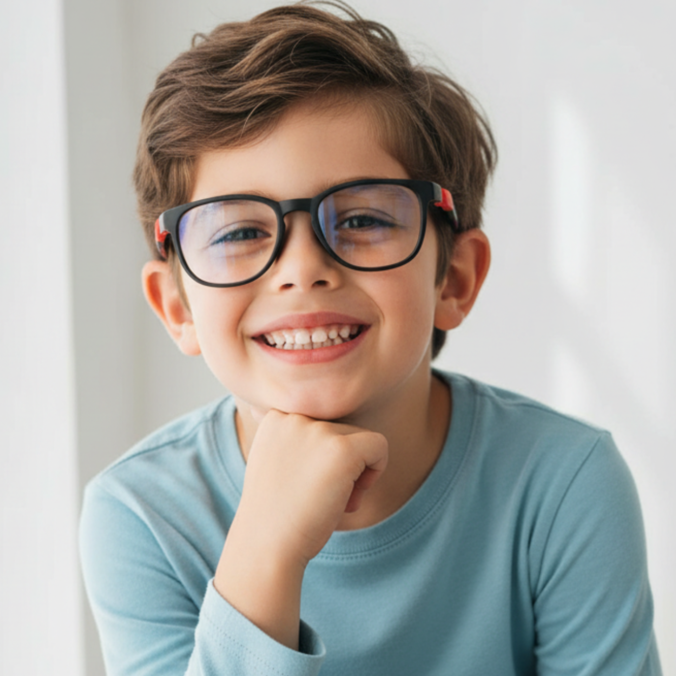 Kids Black Flexible Computer Glasses For Kids LKEKTR48-RED