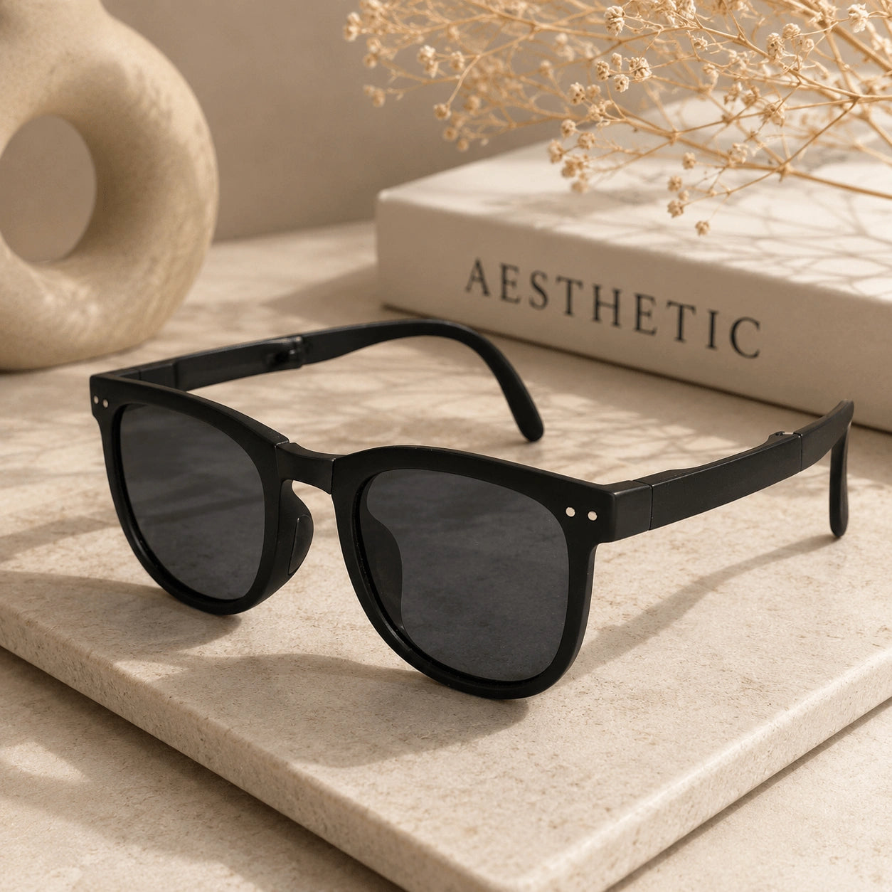 Kids Black Square Sunglasses For Girls & Boy LKKS-809-BLK