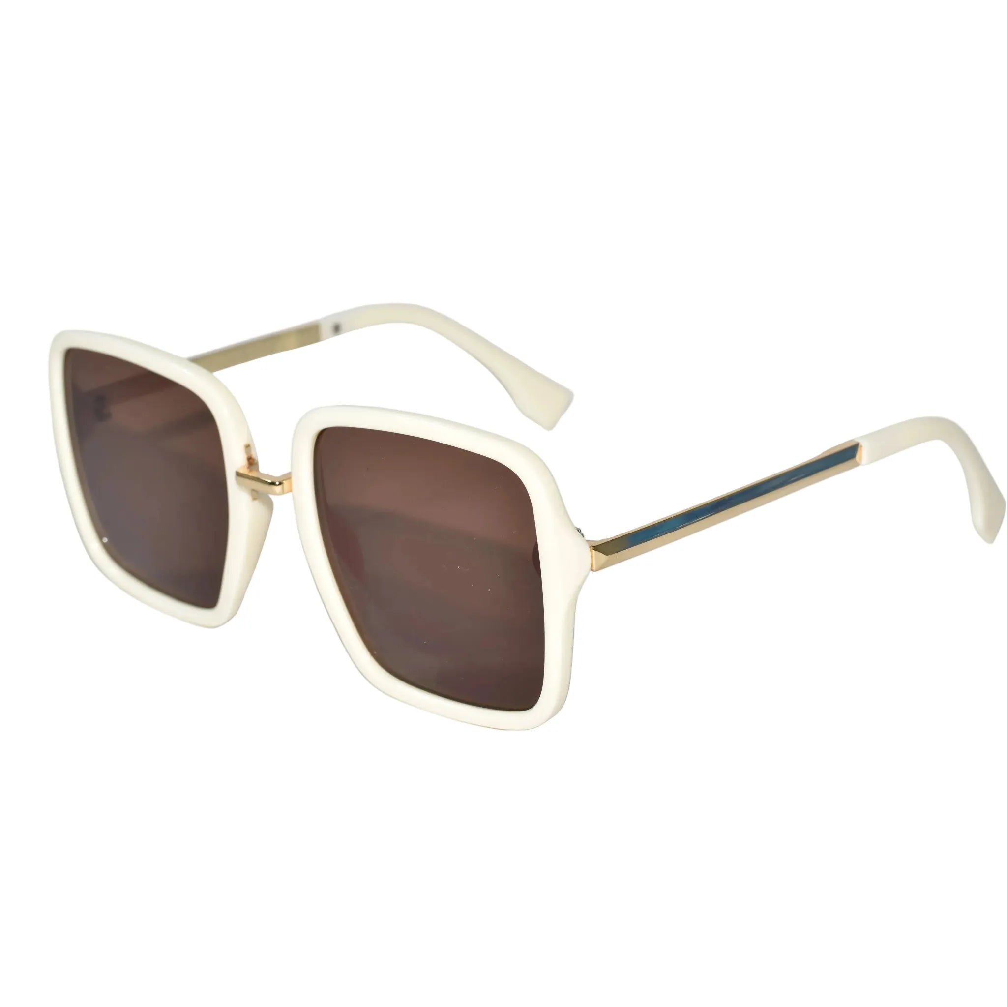 Kids Square Brown Lens Stylish Sunglasses For Girls & Boy LKKS-8636-White
