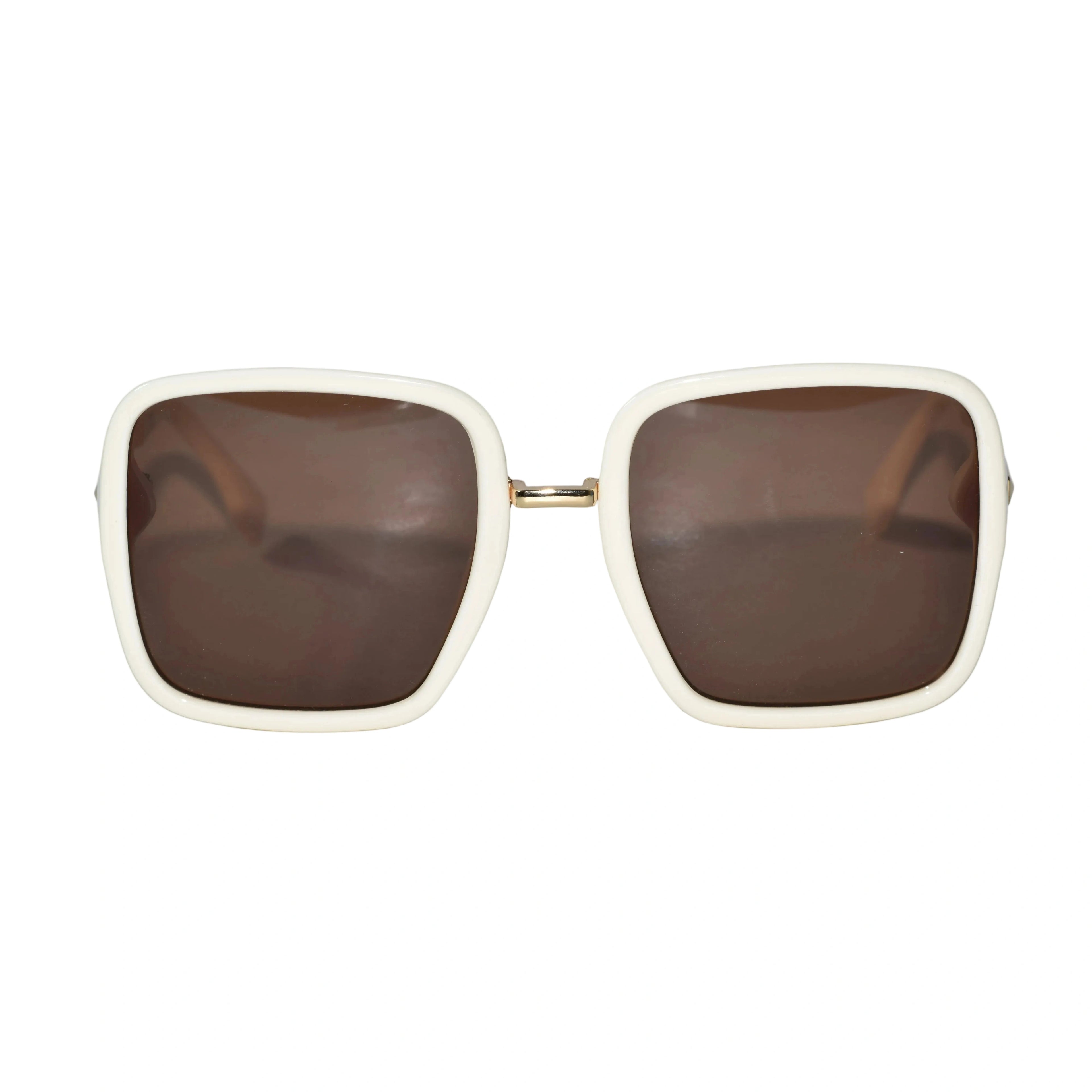 Kids Square Brown Lens Stylish Sunglasses For Girls & Boy LKKS-8636-White