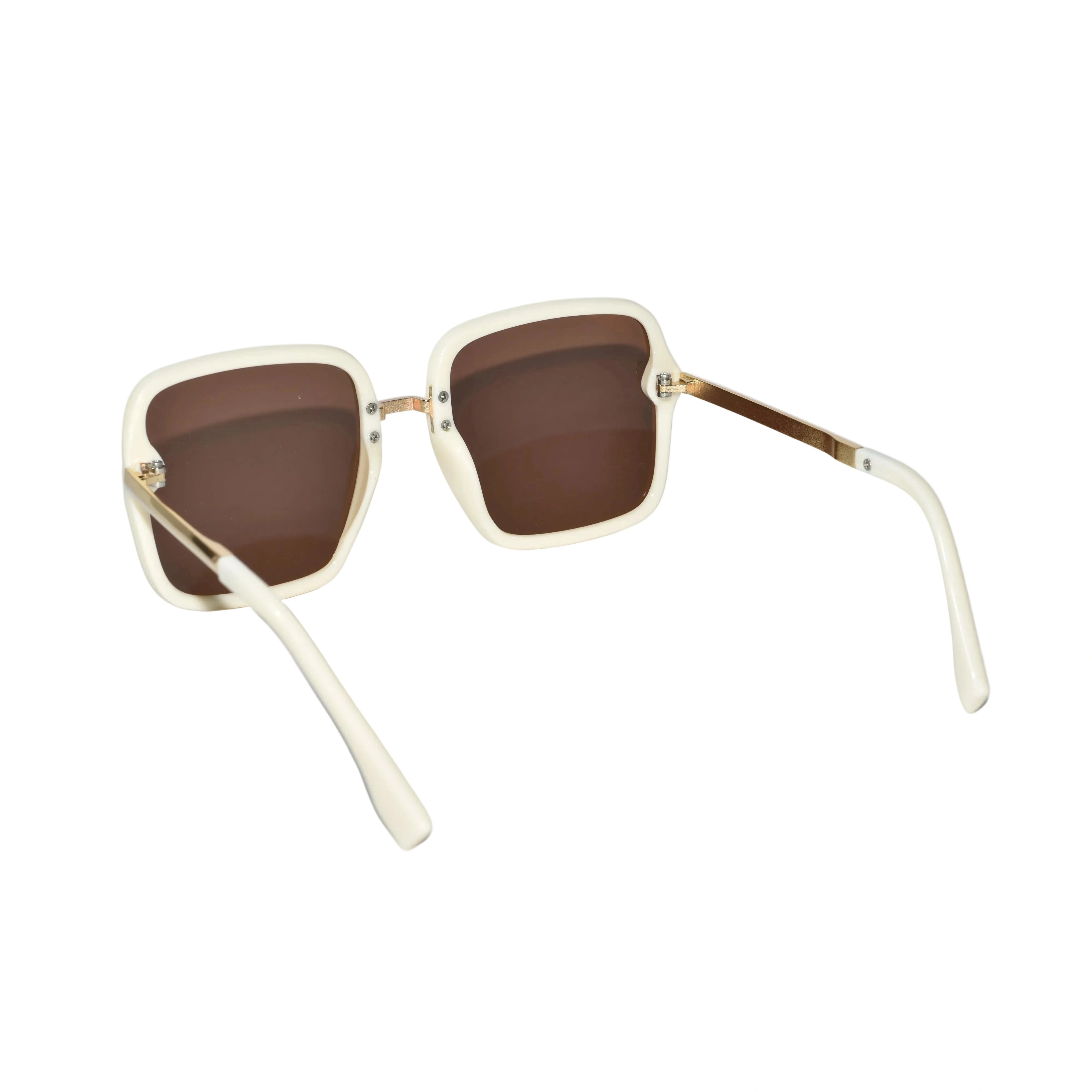 Kids Square Brown Lens Stylish Sunglasses For Girls & Boy LKKS-8636-White