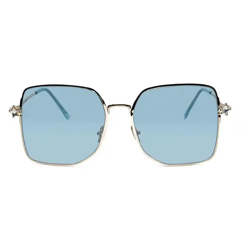 STAR | Metal Sleek Oversize Square Sunglasses For Women ELS7514-BLU