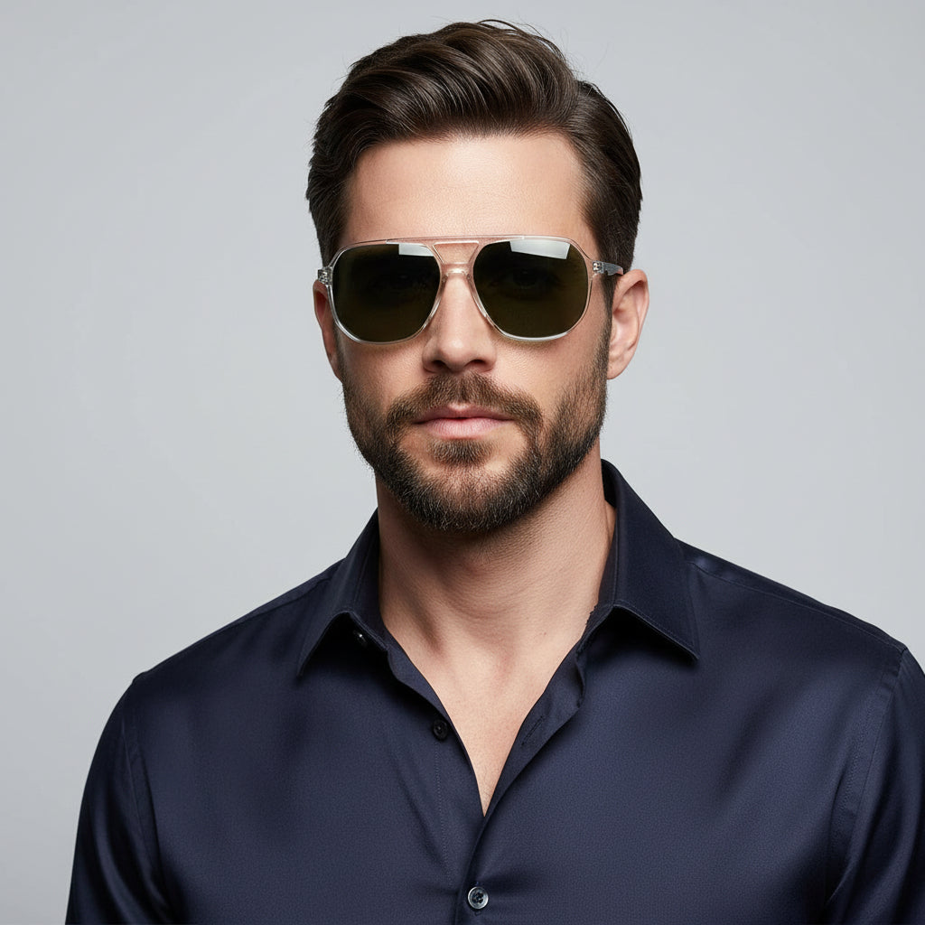 Transparent Oversize Marshall  Sunglasses For Men ELSTY108-TRANS