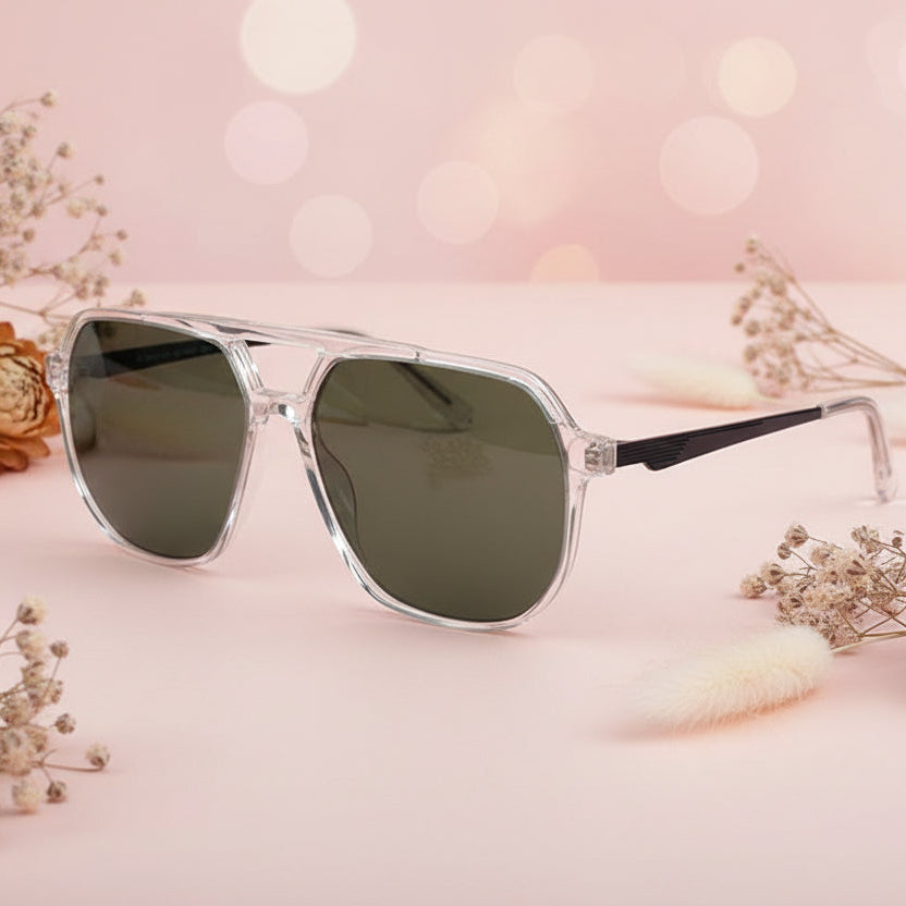 Transparent Oversize Marshall  Sunglasses For Men ELSTY108-TRANS