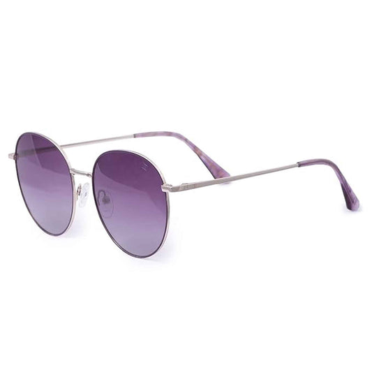 Vintage Round Purple Silver Polarised Sunglasses