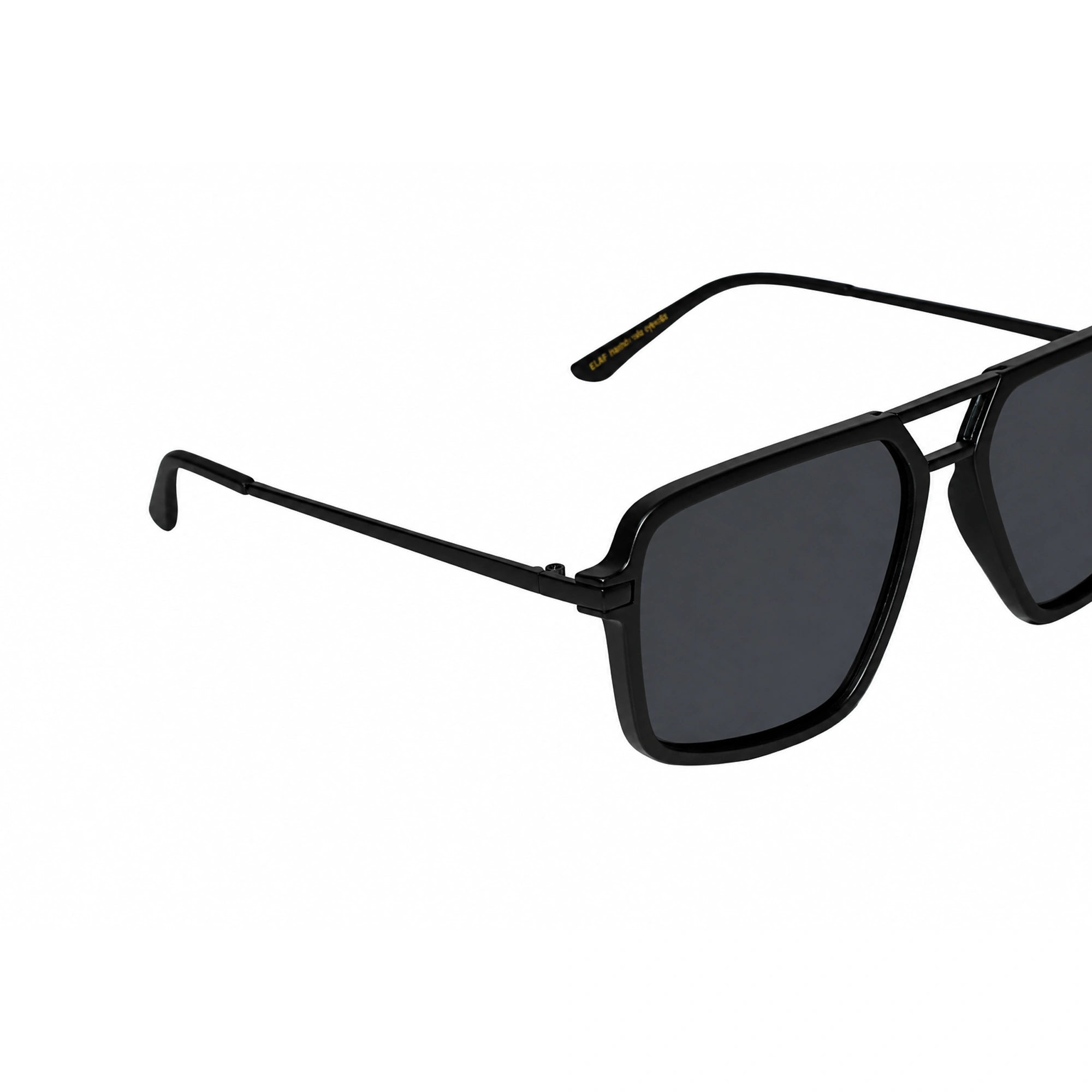 Luxury Black Rectangular Sunglasses for Men LKS3608P-BLK
