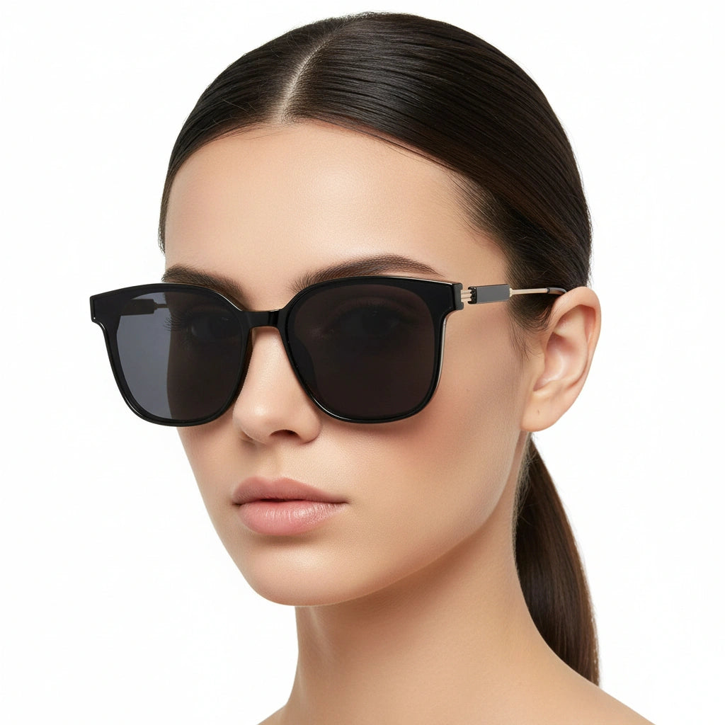 Luxury Black Square Sunglasses For Women ELS2956-BLK