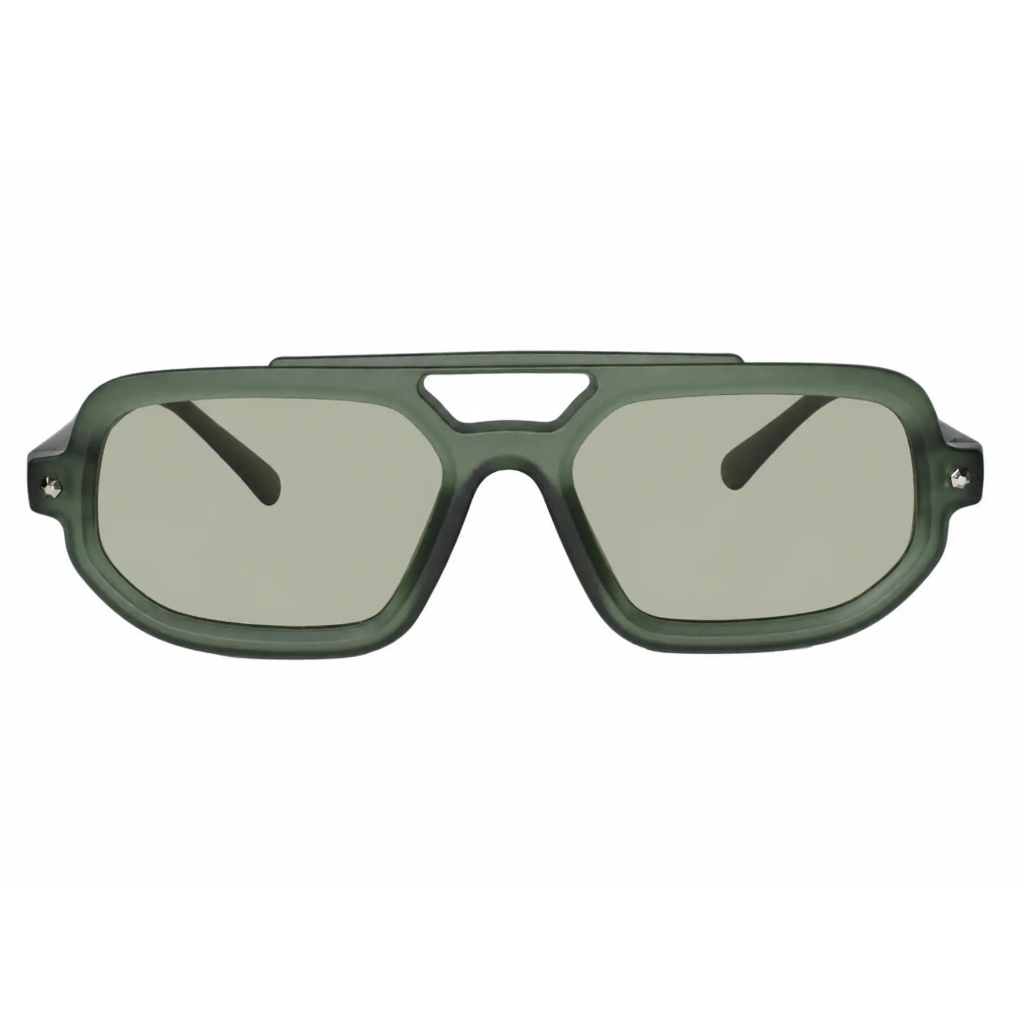 Luxury Matt Green Rectangular Sunglasses For Men & Women ELSSZ8822-GRN