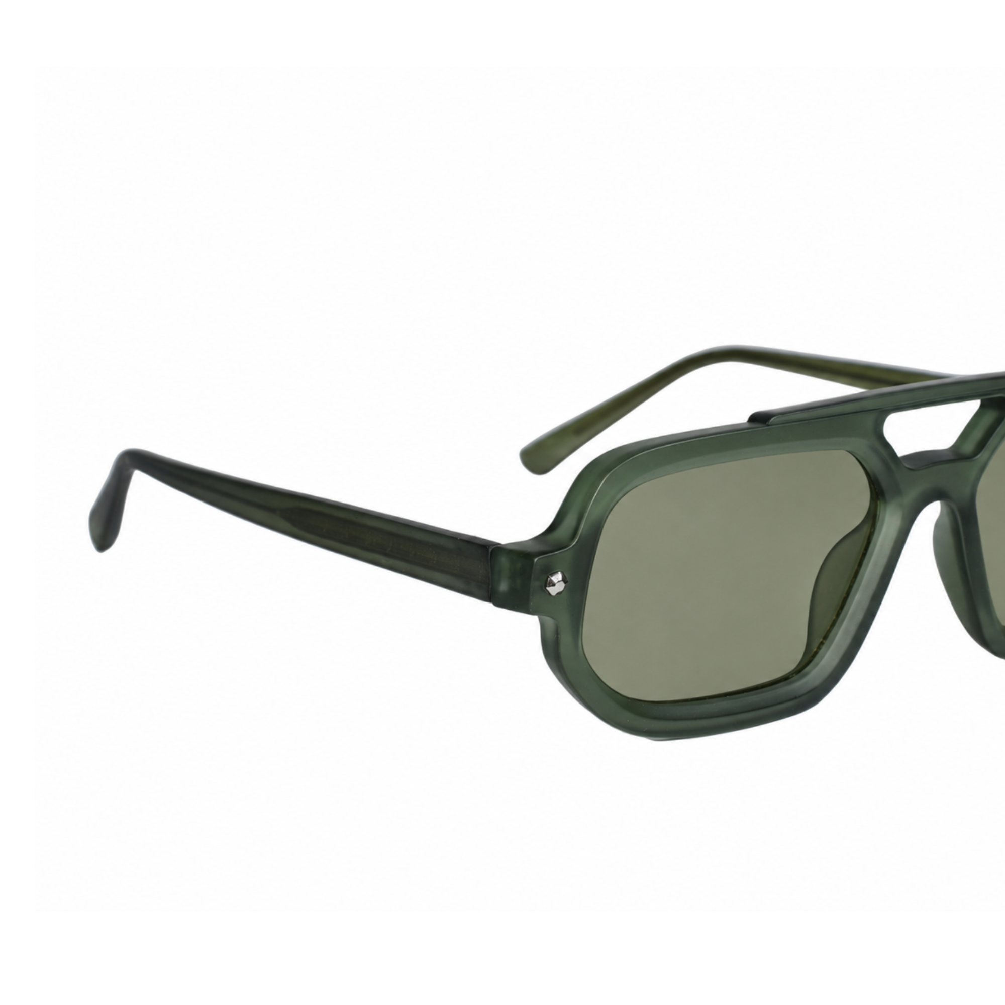 Luxury Matt Green Rectangular Sunglasses For Men & Women ELSSZ8822-GRN