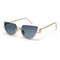 Luxury Rimless Cateye Sunglasses for Women ELS2026S021-BLK-Gold