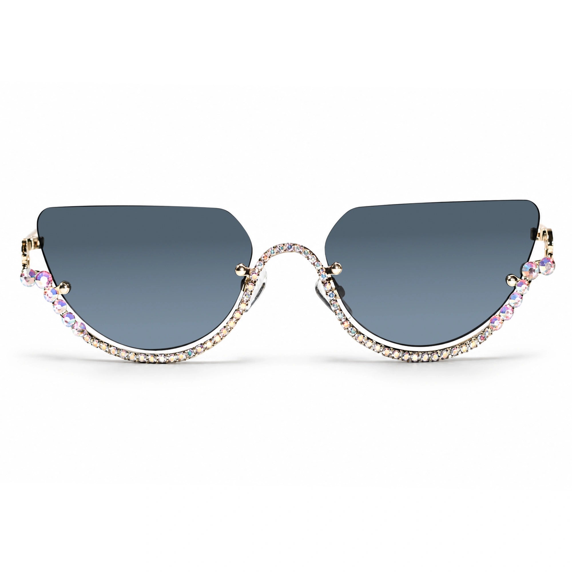 Luxury Rimless Cateye Sunglasses for Women ELS2026S021-BLK-Gold