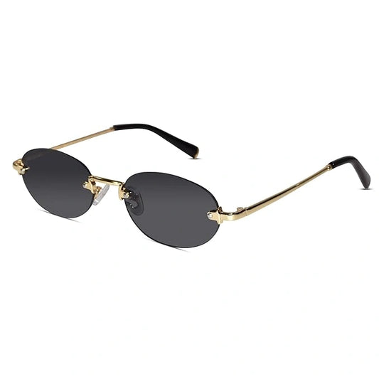 Rosepink Luxury Rimless Oval Sunglasses  unisex lightweight premium eyewear for men women
