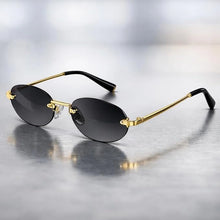 Luxury Rimless Oval Sunglasses for Men & Women