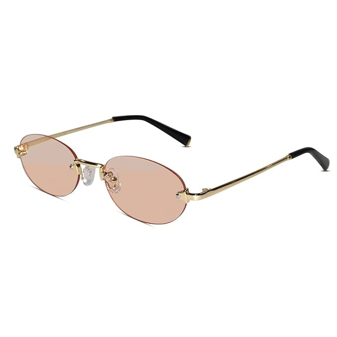 Luxury Rimless Oval Sunglasses for Men & Women ELS2541-Pink