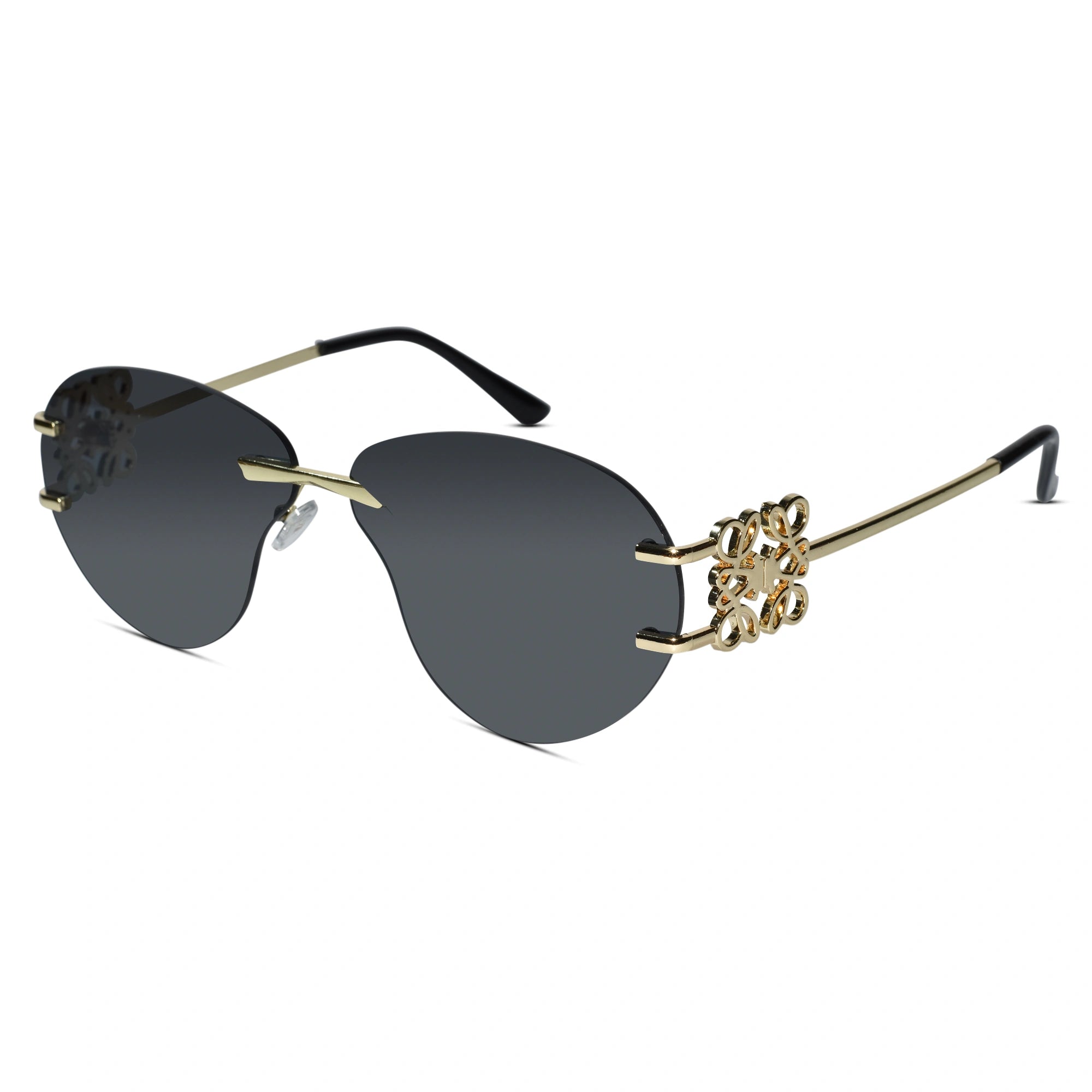 Luxury Rimless Sunglasses for Women ELS2026S013-BLK GLD