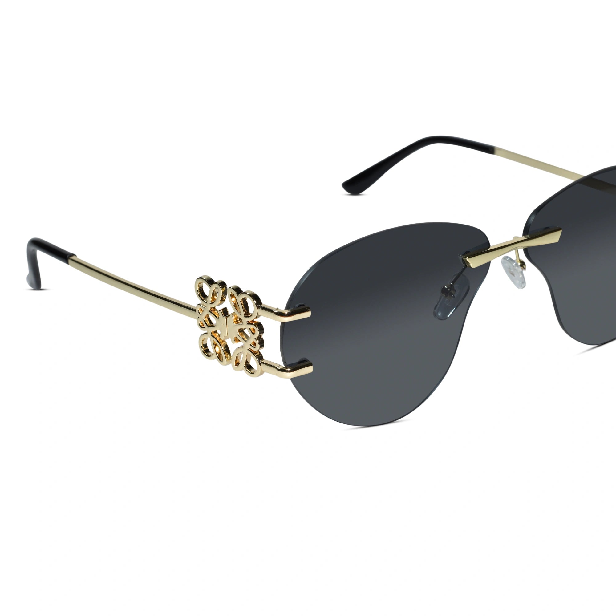 Luxury Rimless Sunglasses for Women ELS2026S013-BLK GLD