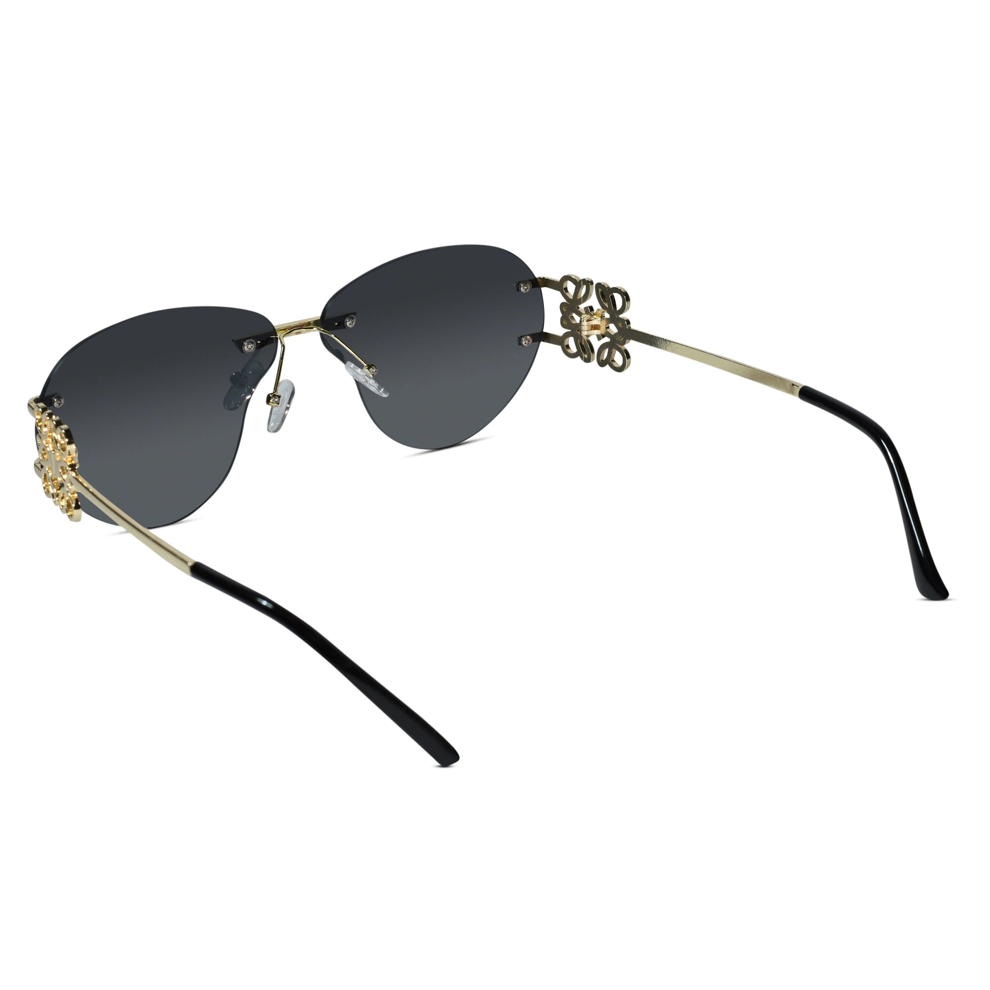 Luxury Rimless Sunglasses for Women ELS2026S013-BLK GLD