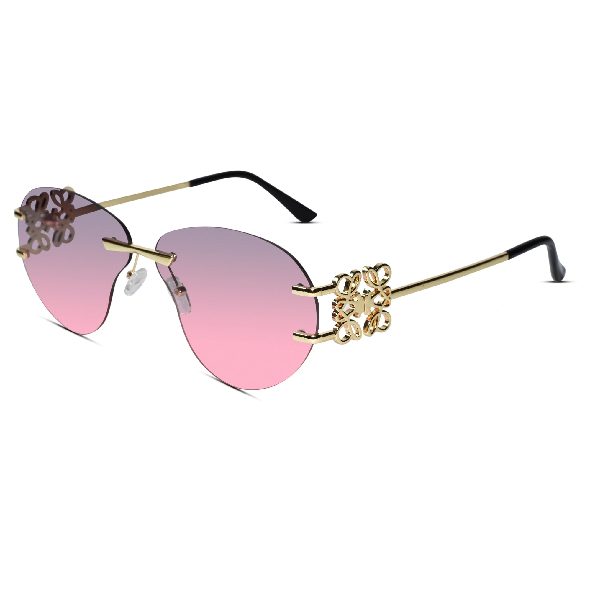 Luxury Rimless Sunglasses for Women ELS2026S013-PNK GLD